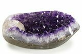 Sparkly Deep-Purple Amethyst Geode with Calcite - Uruguay #342726-1